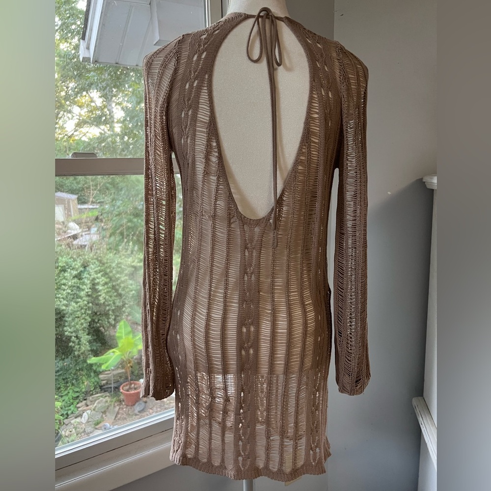 Chic Tan Knit Dress - Picture 2 of 2